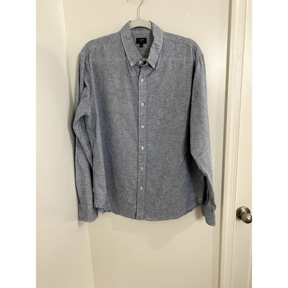 J. Crew Cotton/Linen Blend Button Down Shirt - Size L (EUC)